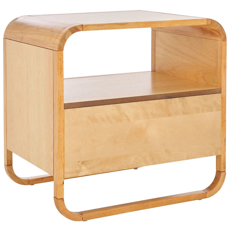 Table de chevet 1 tiroir en rotin noir et naturel, cadre en bois d'hévéa, 1 personne