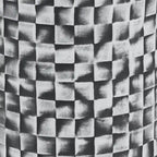 Table/Tabouret en céramique grise, Texture géométrique, Extérieur/Intérieur