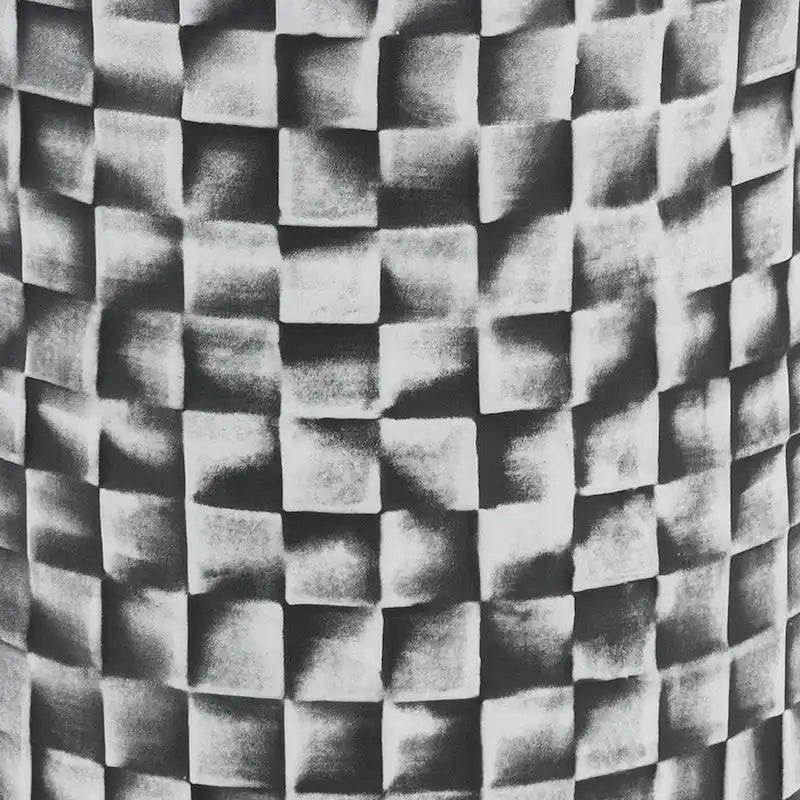 Table/Tabouret en céramique grise, Texture géométrique, Extérieur/Intérieur