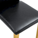 Chaise de salle à manger sans accoudoirs, noir/doré, une place, pieds en métal