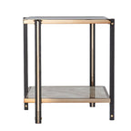 Table d'appoint en métal avec plateau en verre fumé / couleur champagne pour 1 personne