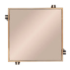 Table d'appoint en métal avec plateau en verre fumé / couleur champagne pour 1 personne