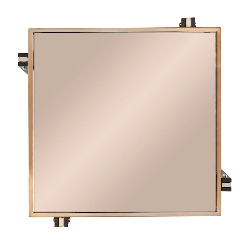 Table d'appoint en métal avec plateau en verre fumé / couleur champagne pour 1 personne