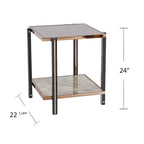 Table d'appoint en métal avec plateau en verre fumé / couleur champagne pour 1 personne
