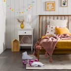 Lit plateforme à broches en bois massif Noyer / Caramel / Blanc / Noir / Chêne clair, Jumeau / Queen / King, pour 1 à 2 personnes
