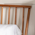 Lit plateforme à broches en bois massif Noyer / Caramel / Blanc / Noir / Chêne clair, Jumeau / Queen / King, pour 1 à 2 personnes