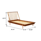 Lit plateforme à broches en bois massif Noyer / Caramel / Blanc / Noir / Chêne clair, Jumeau / Queen / King, pour 1 à 2 personnes