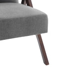 Fauteuil d'appoint rembourré bleu/blanc/gris de style Mid-Century, lot de 2