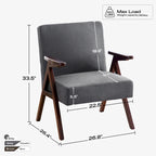 Fauteuil d'appoint rembourré bleu/blanc/gris de style Mid-Century, lot de 2