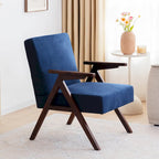 Fauteuil d'appoint rembourré bleu/blanc/gris de style Mid-Century, lot de 2
