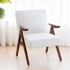 Fauteuil d'appoint rembourré bleu/blanc/gris de style Mid-Century, lot de 2
