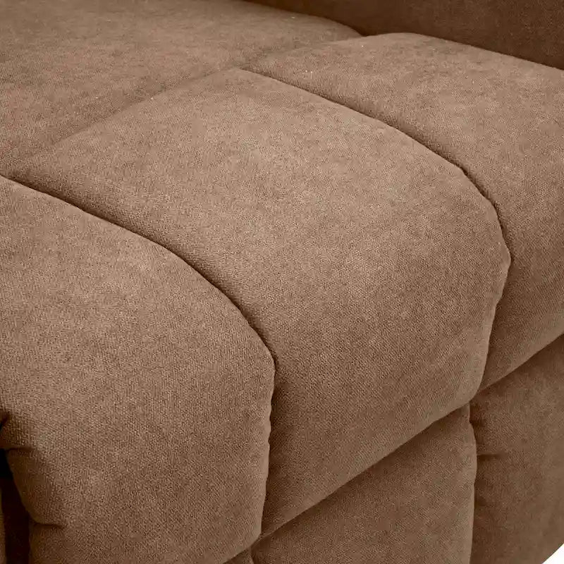 Fauteuil inclinable massant et releveur électrique – Tissu / Similicuir, Gris / Marron, 1 place
