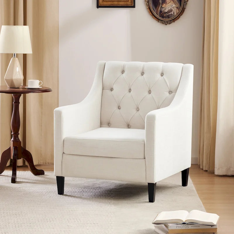 Fauteuil d'appoint capitonné bleu / sarcelle foncé / beige avec oreiller, une place
