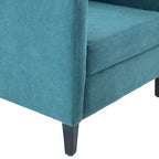Fauteuil d'appoint capitonné bleu / sarcelle foncé / beige avec oreiller, une place