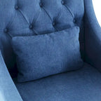 Fauteuil d'appoint capitonné bleu / sarcelle foncé / beige avec oreiller, une place