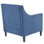 Fauteuil d'appoint capitonné bleu / sarcelle foncé / beige avec oreiller, une place