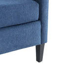 Fauteuil d'appoint capitonné bleu / sarcelle foncé / beige avec oreiller, une place