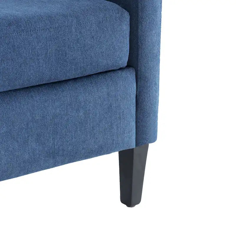 Fauteuil d'appoint capitonné bleu / sarcelle foncé / beige avec oreiller, une place