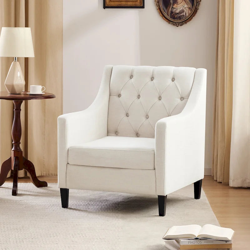 Fauteuil d'appoint capitonné bleu / sarcelle foncé / beige avec oreiller, une place