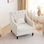 Fauteuil d'appoint capitonné bleu / sarcelle foncé / beige avec oreiller, une place