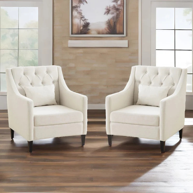 Fauteuil d'appoint capitonné bleu / sarcelle foncé / beige avec oreiller, une place