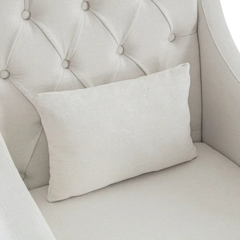 Fauteuil d'appoint capitonné bleu / sarcelle foncé / beige avec oreiller, une place