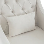 Fauteuil d'appoint capitonné bleu / sarcelle foncé / beige avec oreiller, une place