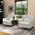 Fauteuil d'appoint capitonné bleu / sarcelle foncé / beige avec oreiller, une place