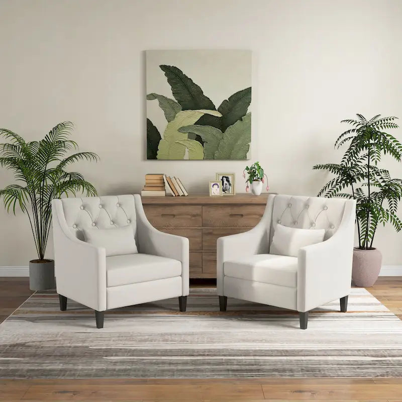 Fauteuil d'appoint capitonné bleu / sarcelle foncé / beige avec oreiller, une place
