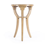 Table d'appoint ronde en bois marron, 3 pieds évasés, 1 personne