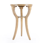 Table d'appoint ronde en bois marron, 3 pieds évasés, 1 personne