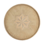 Table d'appoint ronde en bois marron, 3 pieds évasés, 1 personne