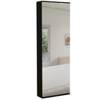Armoire double porte noire / blanche / grise avec 2 tiroirs et tringle à vêtements, 1 personne