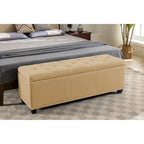 Sable/Marron clair · Gris · Gris foncé | Banc de rangement capitonné avec couvercle relevable | Siège simple