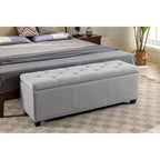 Sable/Marron clair · Gris · Gris foncé | Banc de rangement capitonné avec couvercle relevable | Siège simple