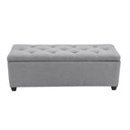 Sable/Marron clair · Gris · Gris foncé | Banc de rangement capitonné avec couvercle relevable | Siège simple