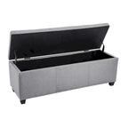 Sable/Marron clair · Gris · Gris foncé | Banc de rangement capitonné avec couvercle relevable | Siège simple