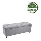 Sable/Marron clair · Gris · Gris foncé | Banc de rangement capitonné avec couvercle relevable | Siège simple
