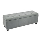 Sable/Marron clair · Gris · Gris foncé | Banc de rangement capitonné avec couvercle relevable | Siège simple