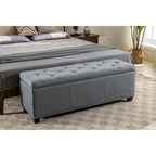 Sable/Marron clair · Gris · Gris foncé | Banc de rangement capitonné avec couvercle relevable | Siège simple