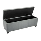 Sable/Marron clair · Gris · Gris foncé | Banc de rangement capitonné avec couvercle relevable | Siège simple