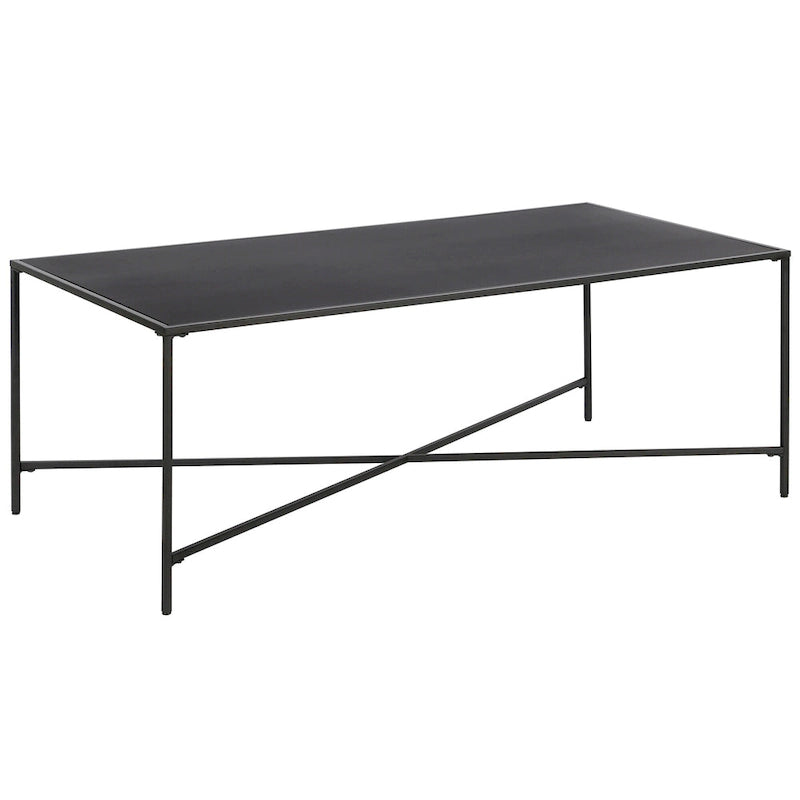 Table basse géométrique, Bronze noirci / Laiton / Canon de fusil / Argent, Plateau en verre ou en métal