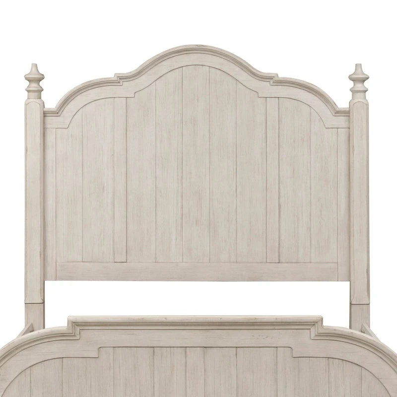Tête de lit King size en bois de ferme antique blanc et châtaignier (1 personne)
