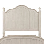 Tête de lit King size en bois de ferme antique blanc et châtaignier (1 personne)