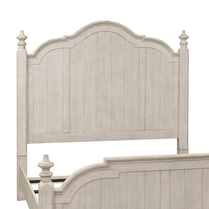 Tête de lit King size en bois de ferme antique blanc et châtaignier (1 personne)