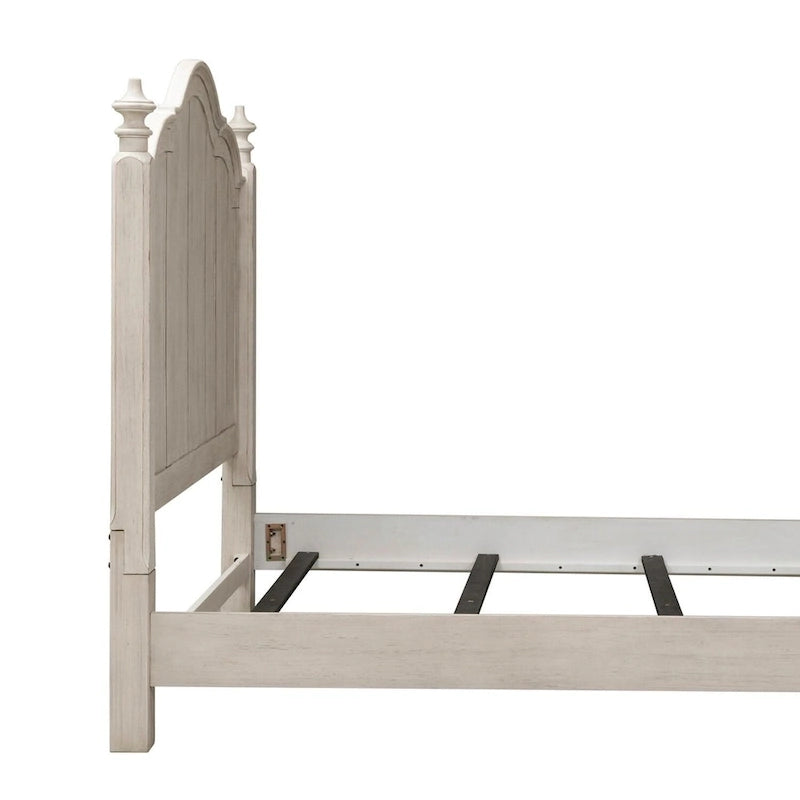 Tête de lit King size en bois de ferme antique blanc et châtaignier (1 personne)