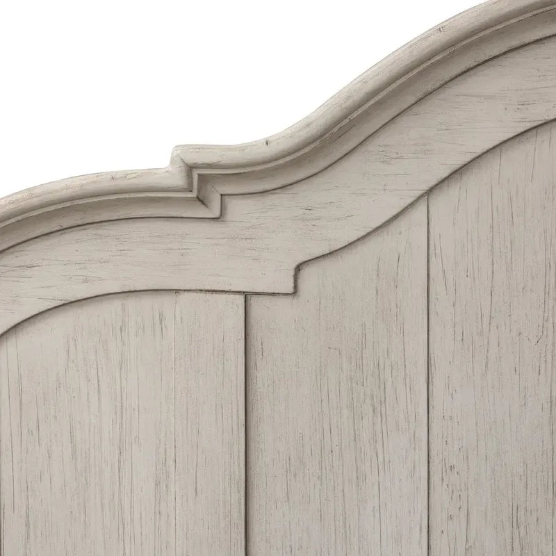 Tête de lit King size en bois de ferme antique blanc et châtaignier (1 personne)