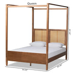 Lit à baldaquin moderne noyer marron – Grand lit/Très grand lit, 1–2 personnes