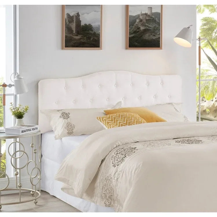 Tête de lit capitonnée en tissu, réglable en hauteur, pour 1 à 2 personnes – Blanc/Gris/Noir/Expresso/Crème