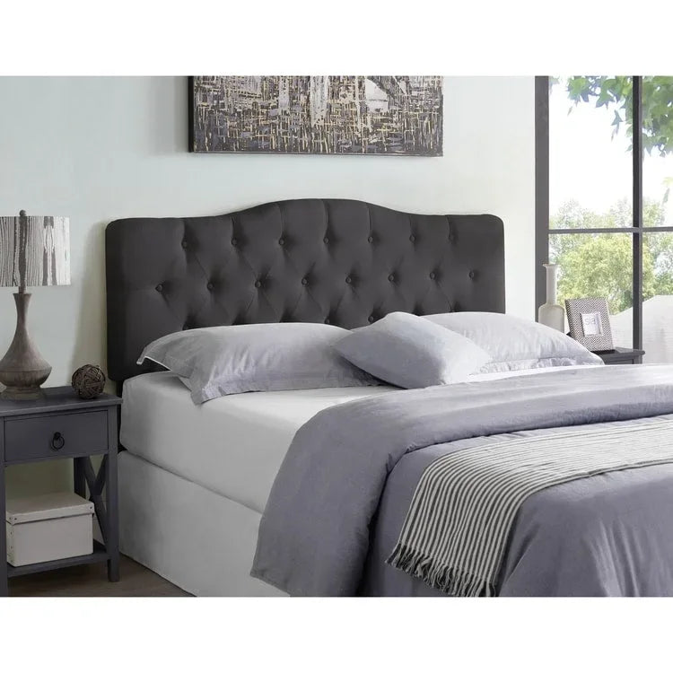 Tête de lit capitonnée en tissu, réglable en hauteur, pour 1 à 2 personnes – Blanc/Gris/Noir/Expresso/Crème